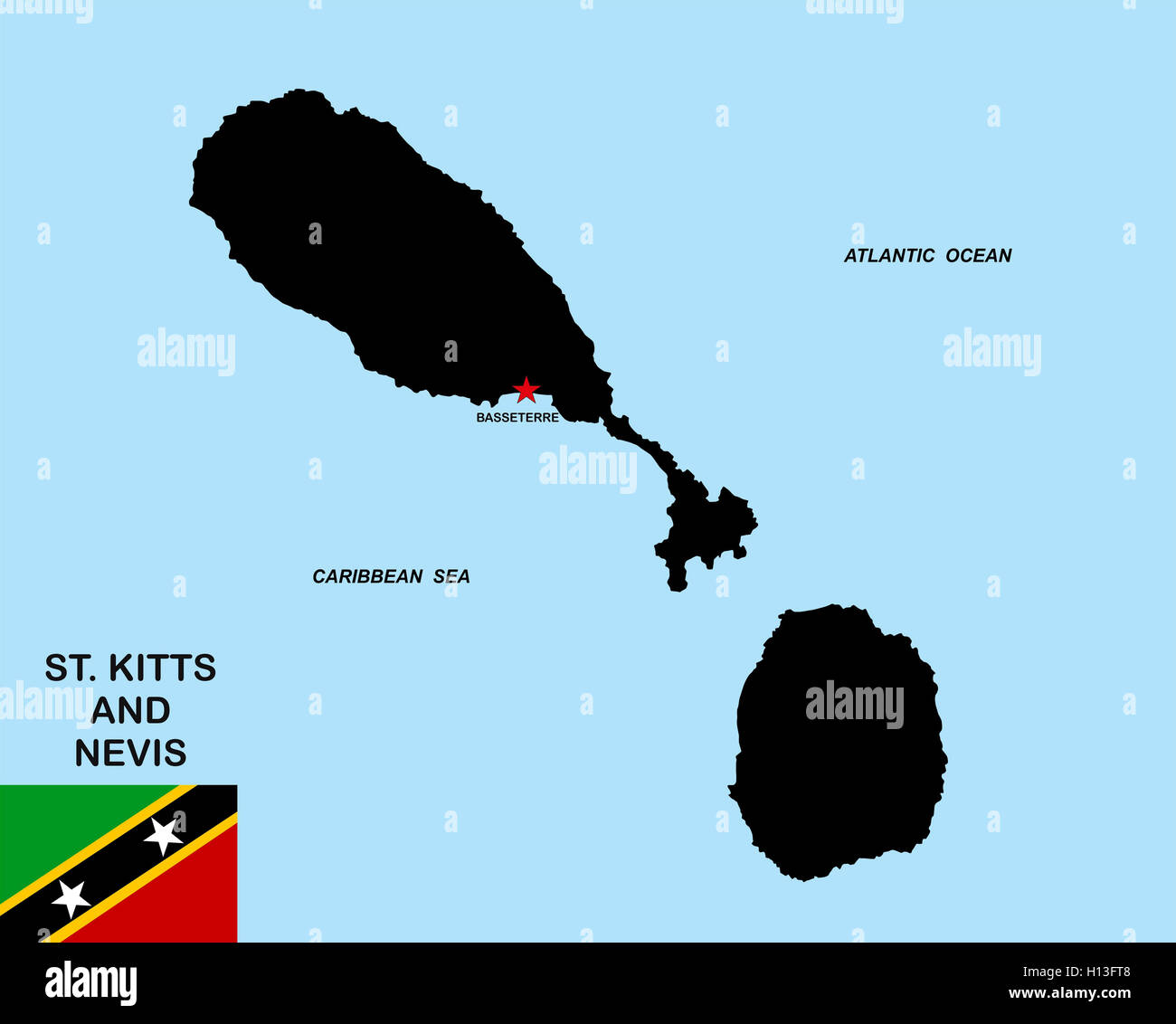saint kitts and nevis map Stock Photo Alamy