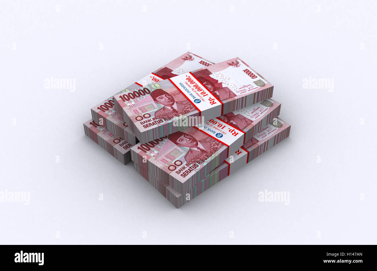 3D Indonesian rupiah money white background Stock Photo - Alamy