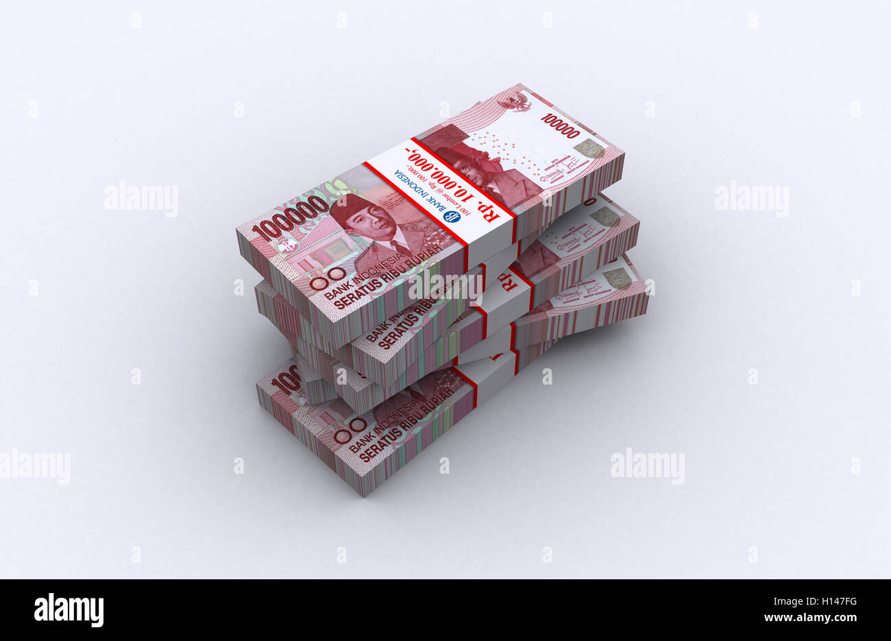 3D Indonesian rupiah money white background Stock Photo - Alamy