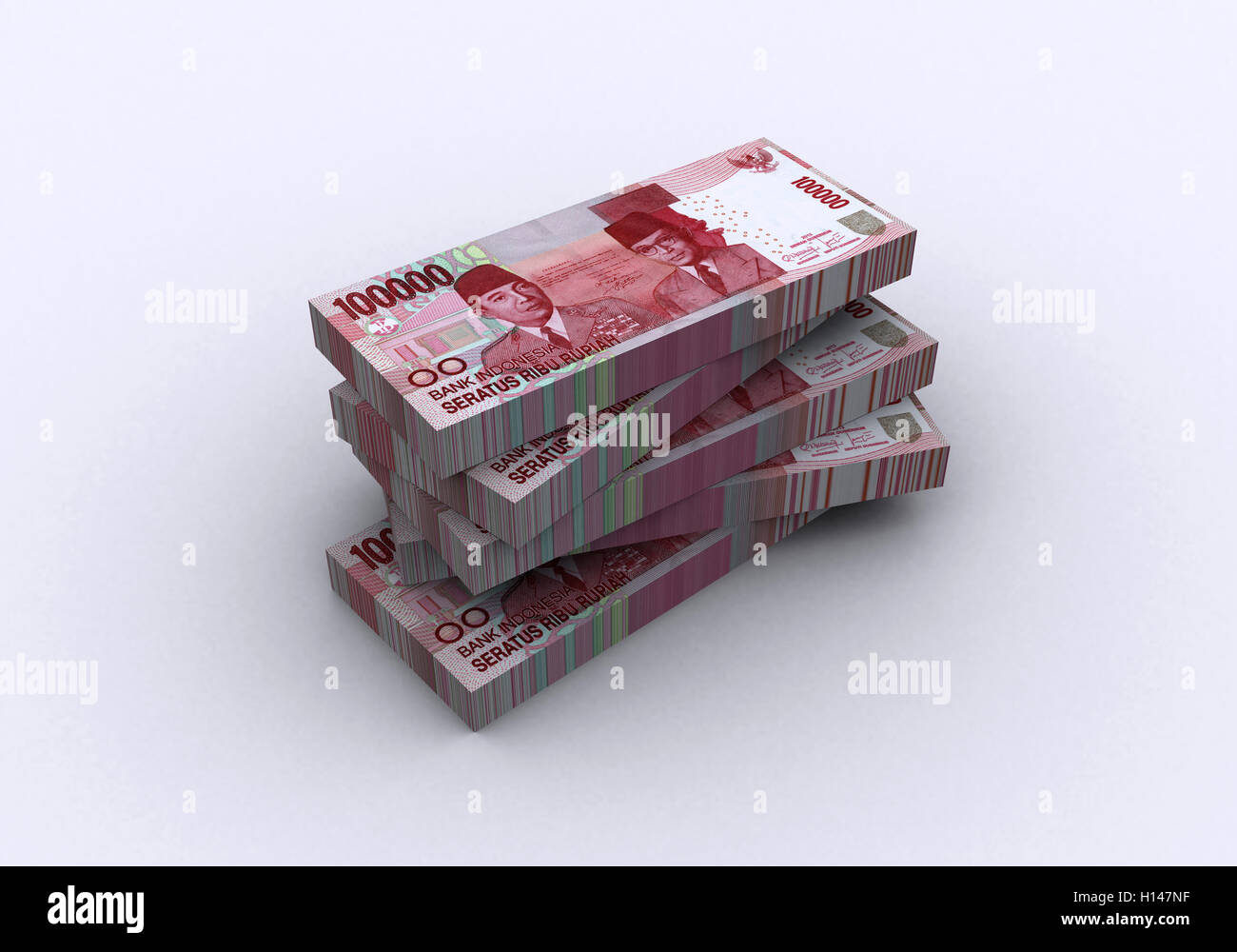 3D Indonesian rupiah money white background Stock Photo - Alamy