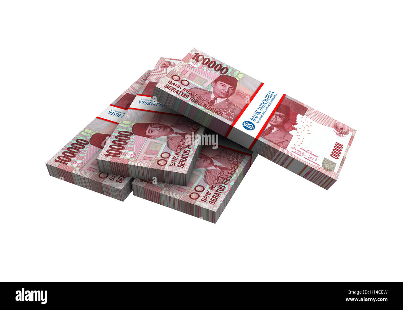 3D Indonesian rupiah money white background Stock Photo - Alamy