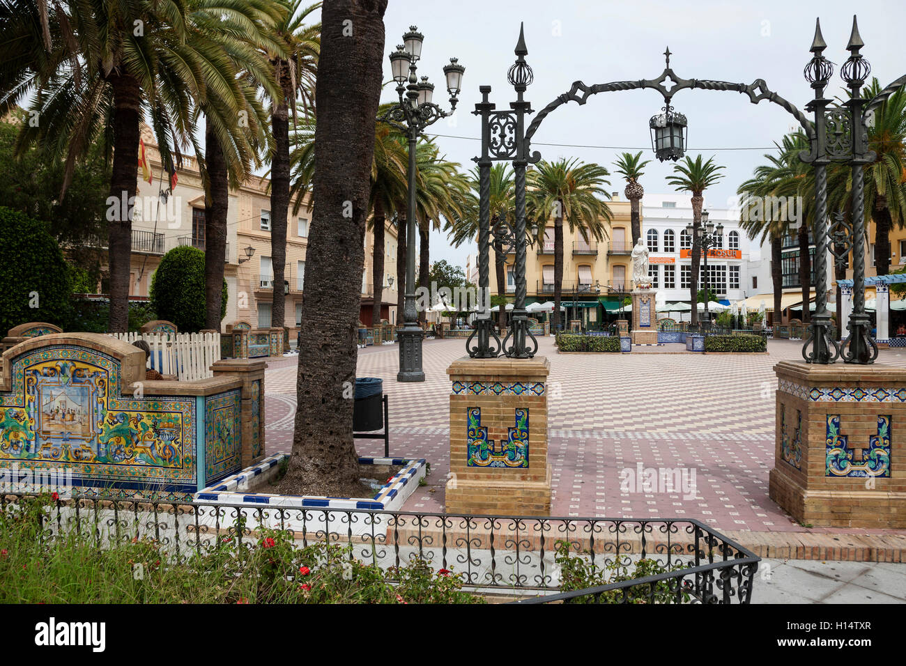 Town square Ayamonte Spain Stock Photo Alamy