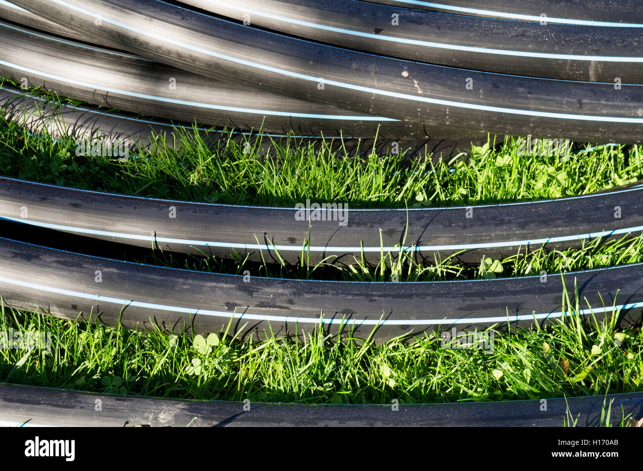 PE 100 drinking water pipe, line, piping system, HDPE (High Density Polyethylene), plastic