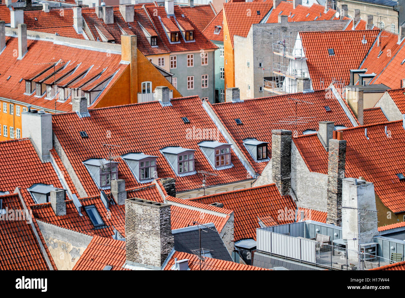 Red Rooftops Stock Photo