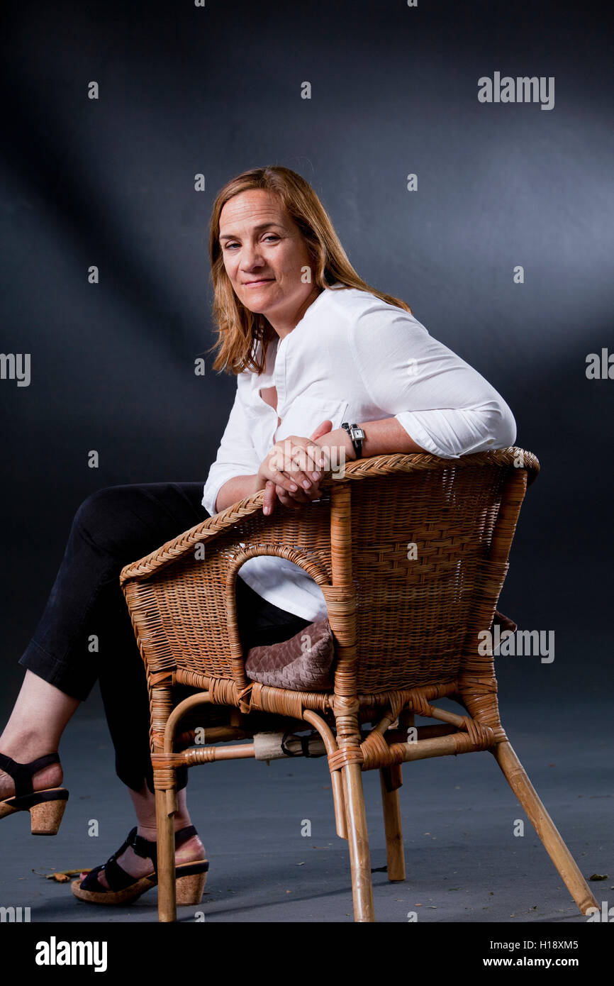 Tracy Chevalier FRSL is an American historical novelist, known for 'Girl with a Pearl Earring', at the Edinburgh International Book Festival. Edinburgh, Scotland. 16th August 2016 Stock Photo