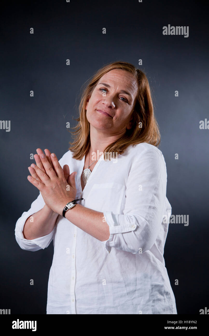 Tracy Chevalier FRSL is an American historical novelist, known for 'Girl with a Pearl Earring', at the Edinburgh International Book Festival. Edinburgh, Scotland. 16th August 2016 Stock Photo