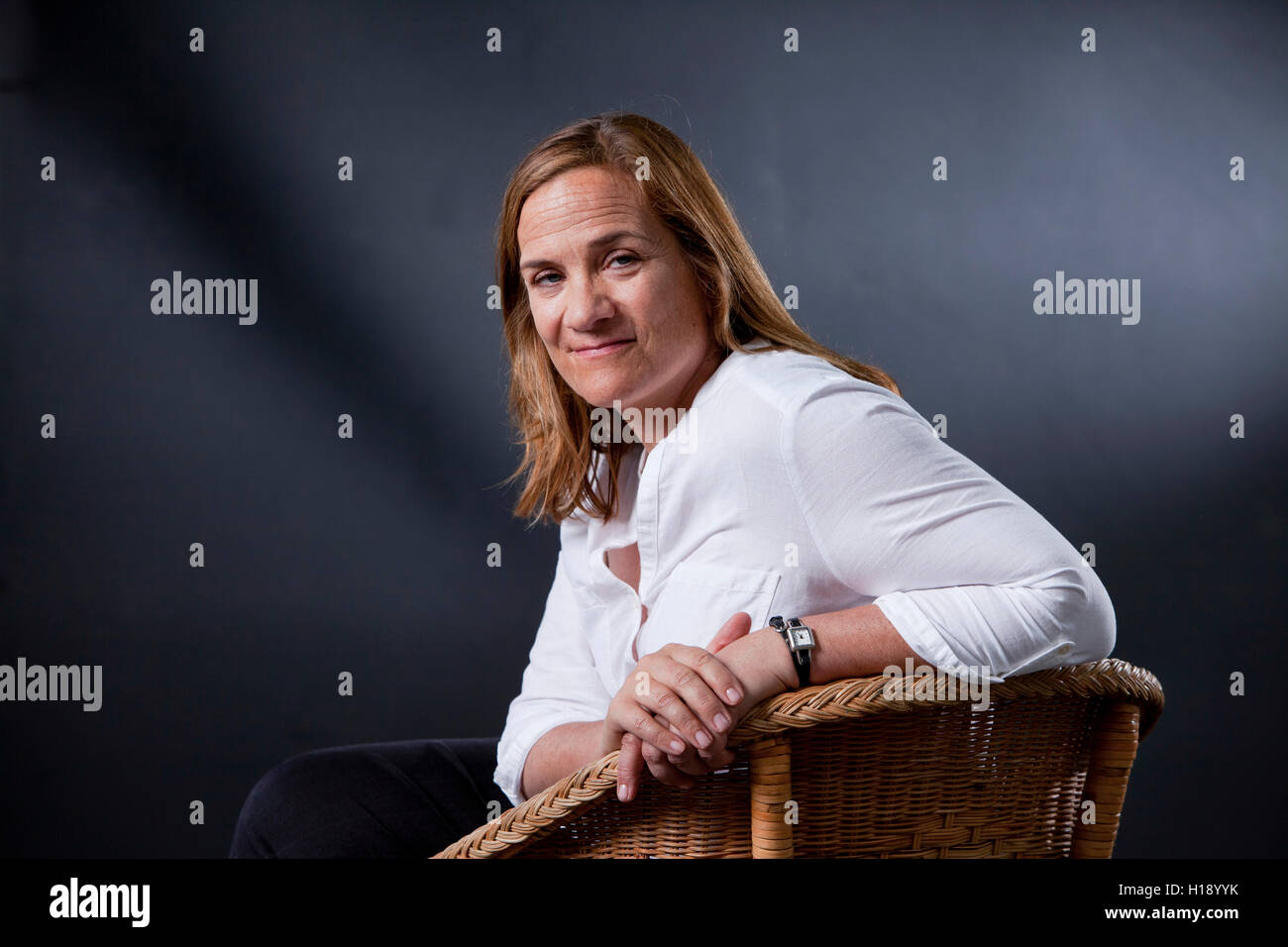 Tracy Chevalier FRSL is an American historical novelist, known for 'Girl with a Pearl Earring', at the Edinburgh International Book Festival. Edinburgh, Scotland. 16th August 2016 Stock Photo