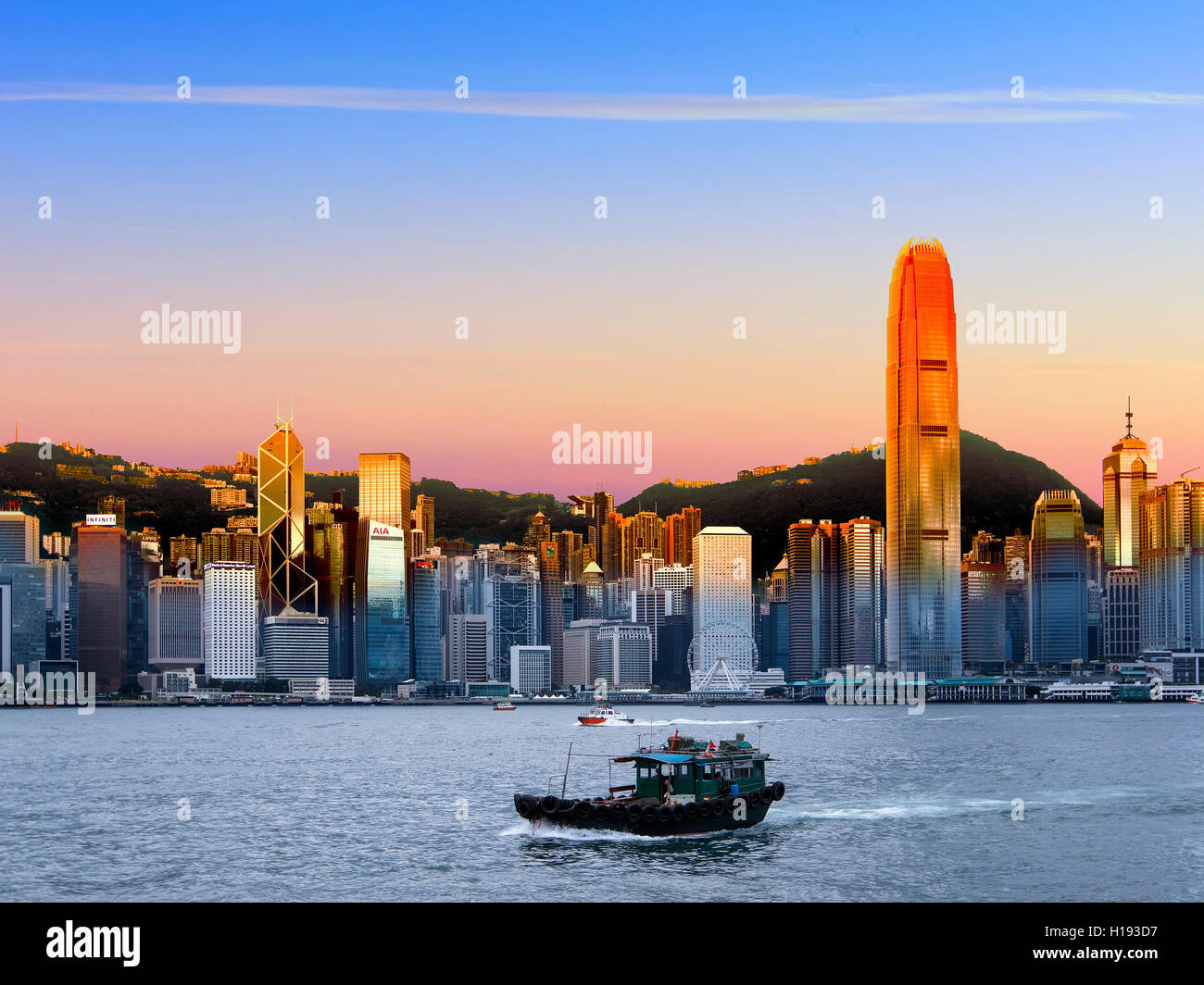 Victoria harbour in Hong Kong Stock Photo