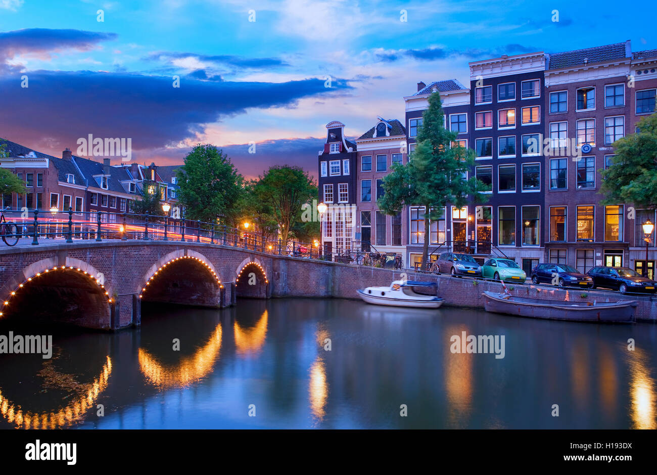 Keizersgracht canal in  Amsterdam Stock Photo