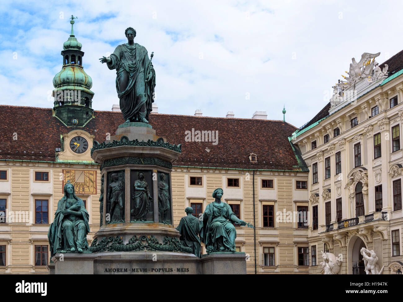 Hofburg palace with memorial to Francis II. Stock Photo