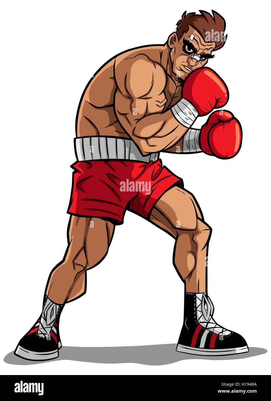 Illustration of boxer on white background. Stock Vector