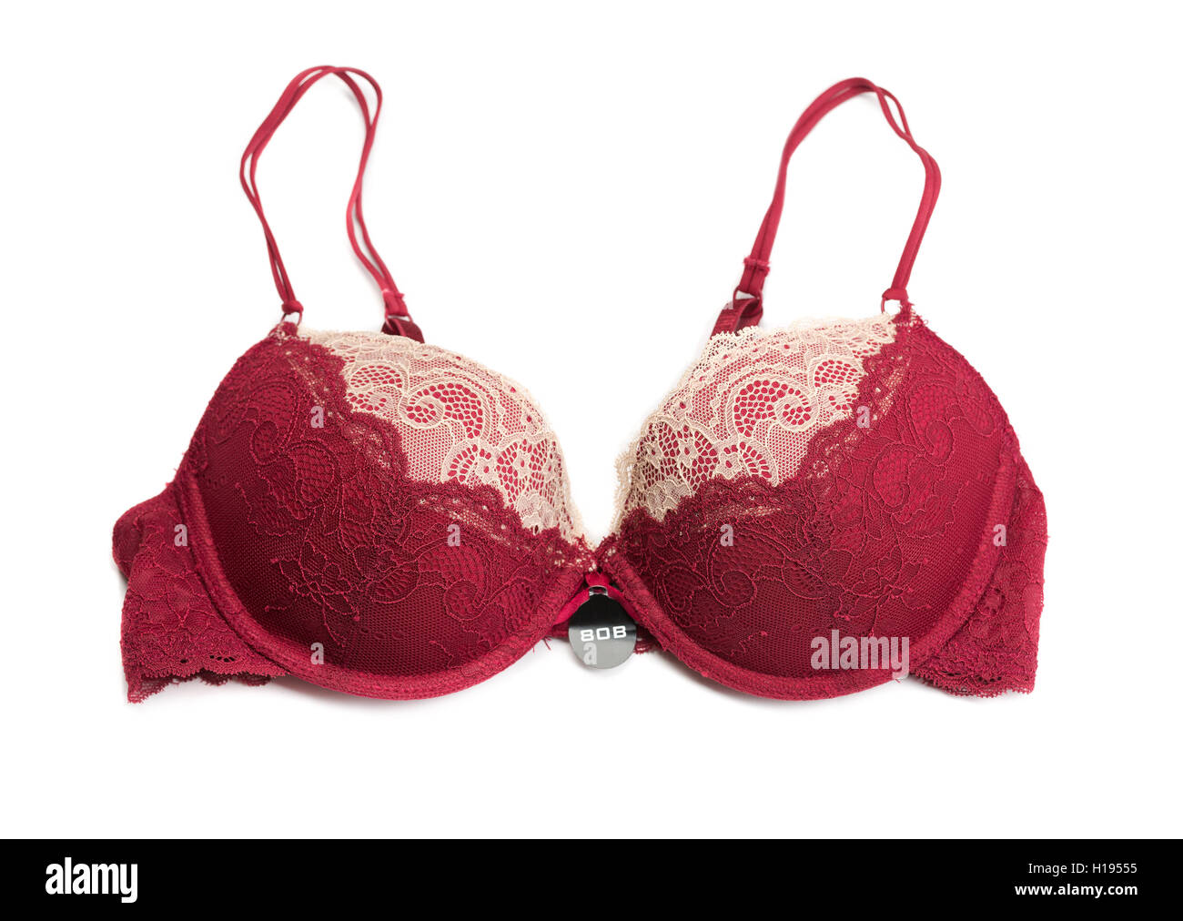 Red bra size 80B. Isolate on white Stock Photo - Alamy