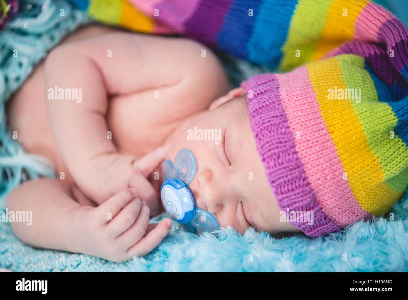 Portrait of sleeping newborn baby boy Stock Photo - Alamy