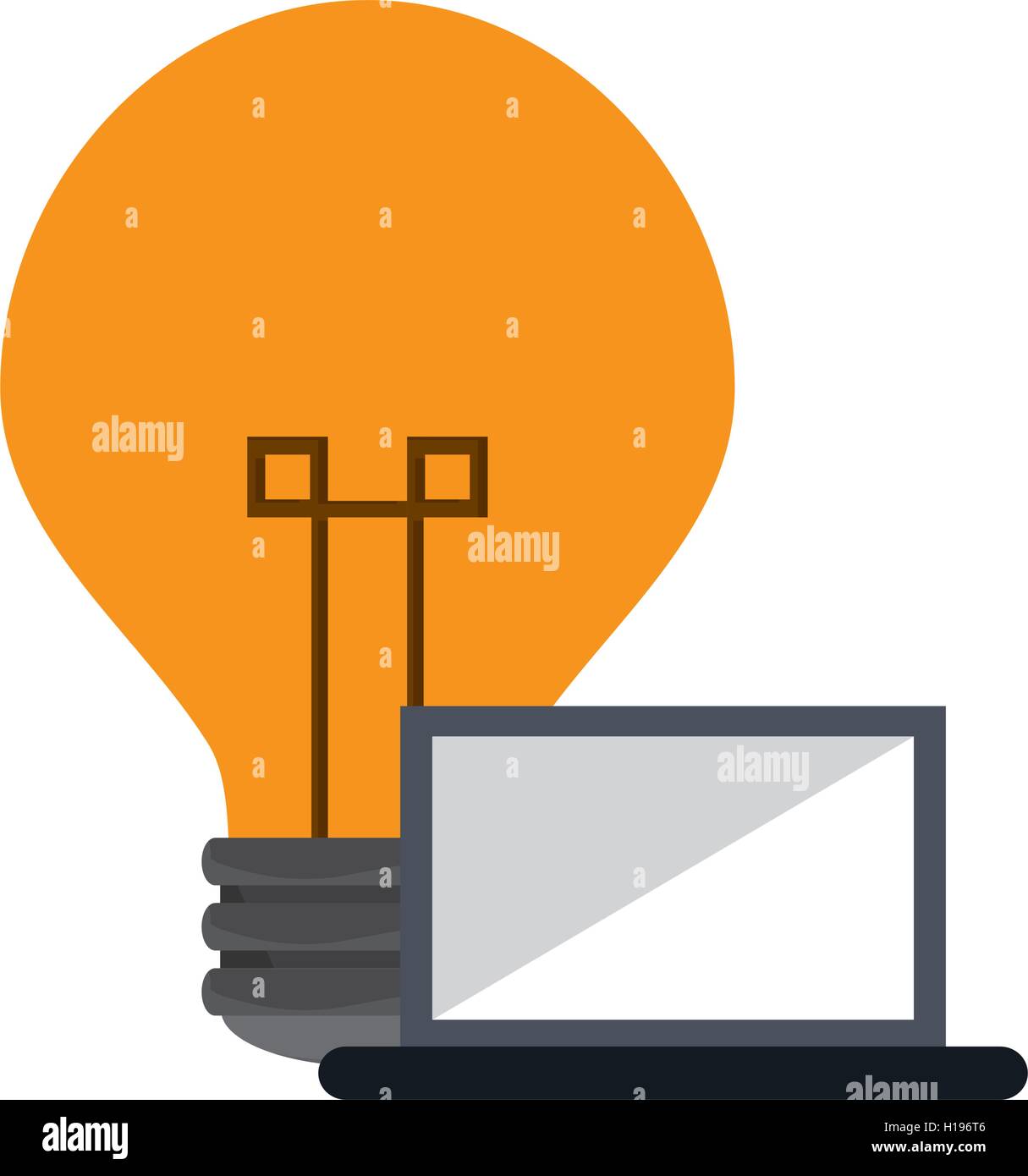 lightbulb and laptop icon Stock Vector Image & Art - Alamy