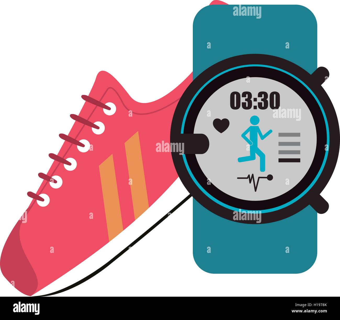 sneaker and heart rate wrist monitor icon Stock Vector Image & Art - Alamy