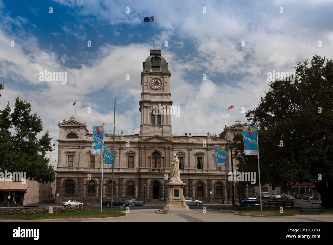 The Town Hall is believed to be one of the only three such buildings in the world equipped with bells. Ballarat  Australia Stock Photo