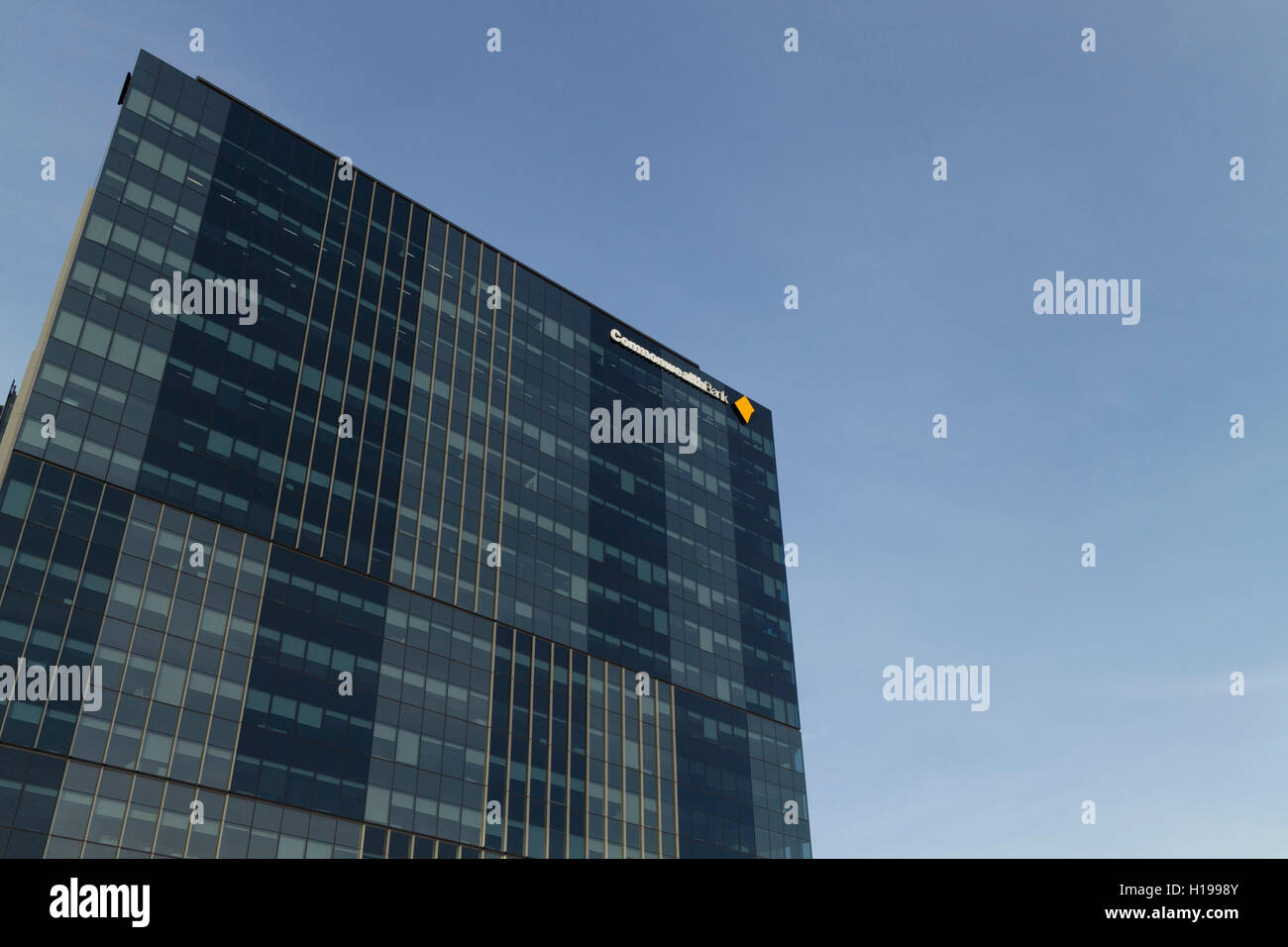 Modern office building housing the Commonwealth Bank of Australia Collins Street Docklands Melbourne Australia Stock Photo