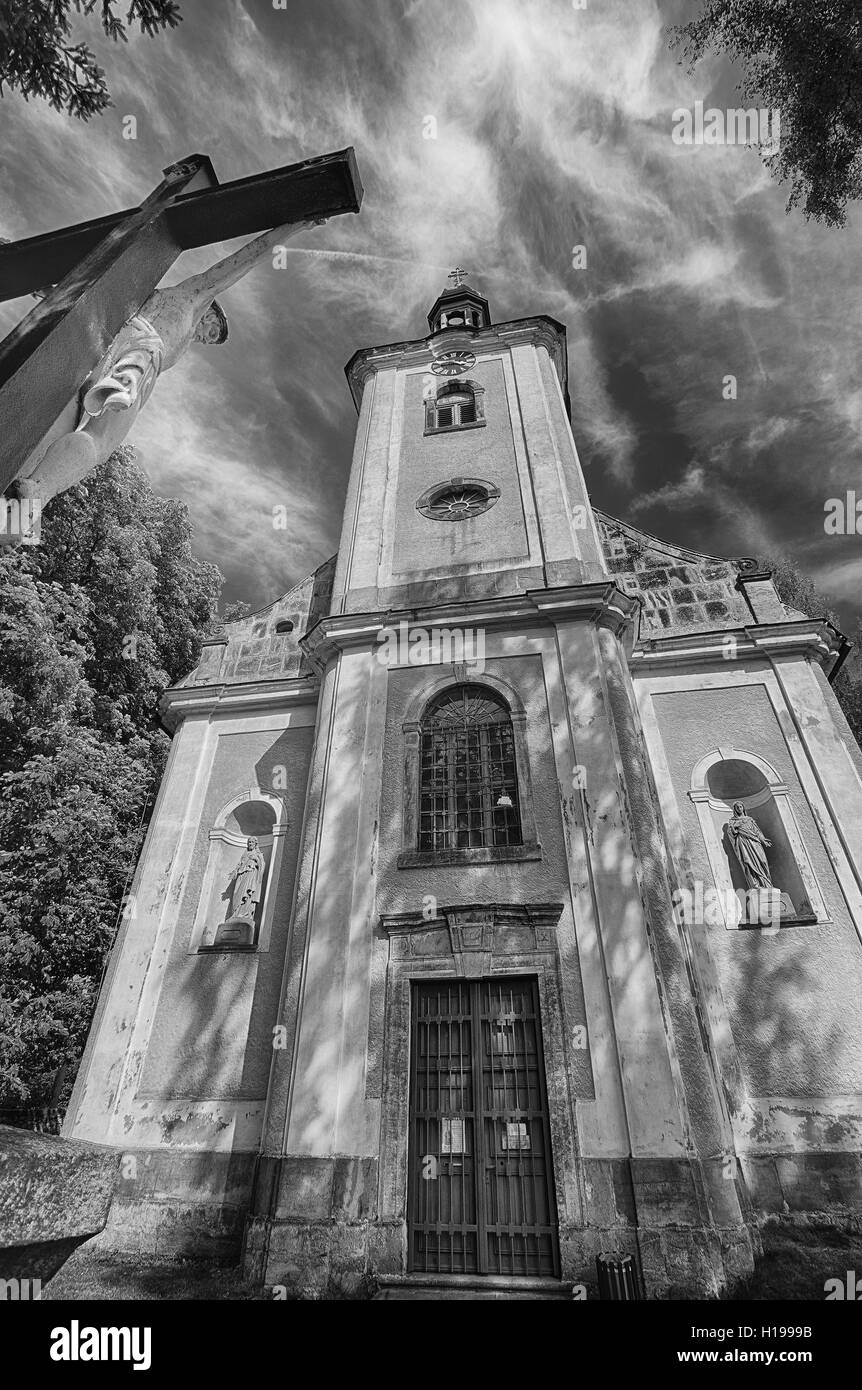 Century old church Black and White Stock Photos & Images - Alamy