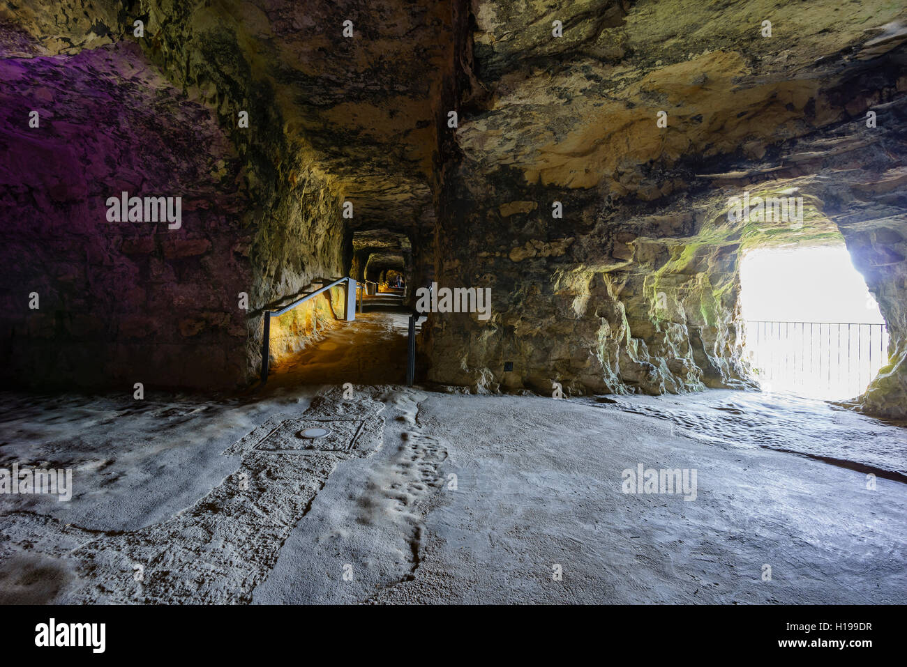 The rock tunnel of the famous Bock, Luxembourg Stock Photo