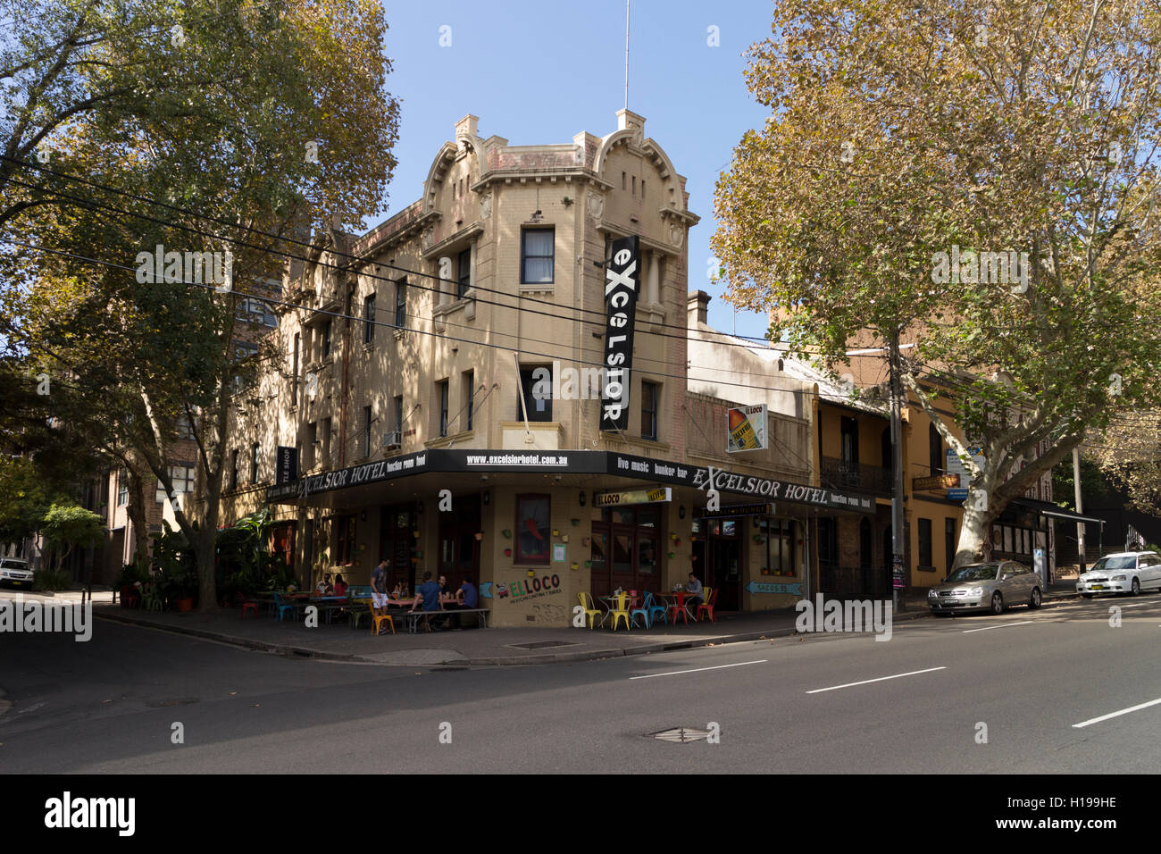 The historic Excelsior hotel Fouveaux Street Surry Hills Sydney Australia Stock Photo