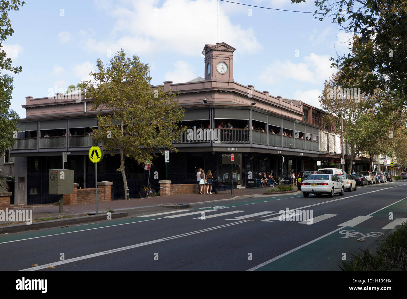 The Clock Hotel on Crown Street Surry Hills Sydney Australia. Stock Photo