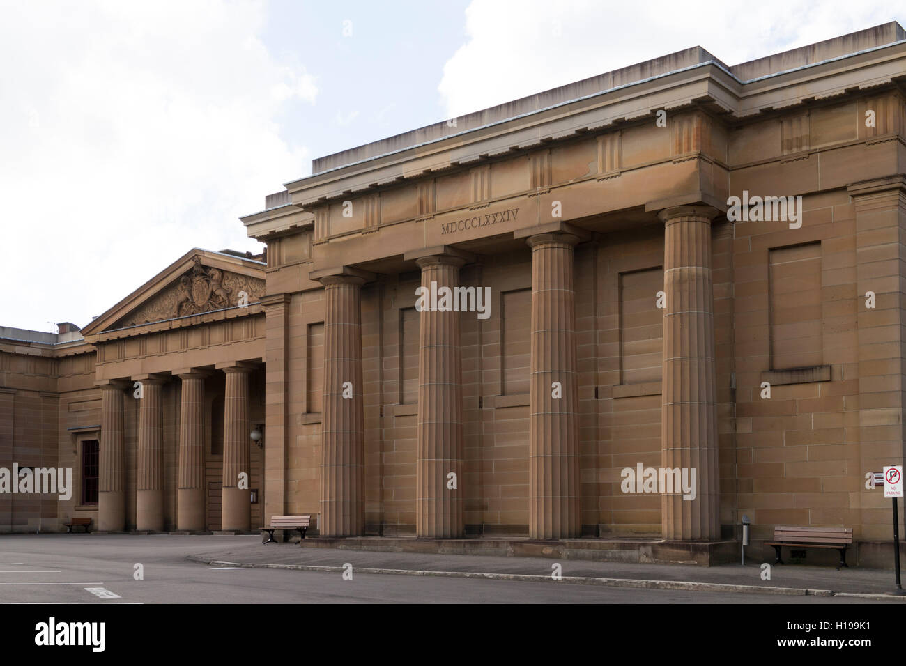 Portico and columns of the Darlinghurst Court House Sydney Australia Stock Photo