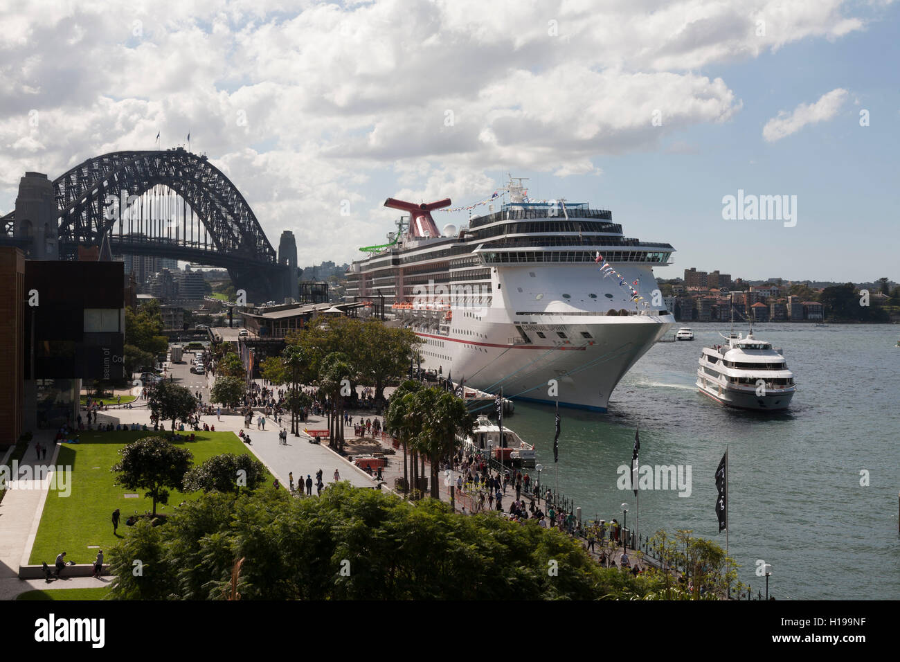 The Carnival Spirit Cruise Ship berthed at the Overseas Passenger