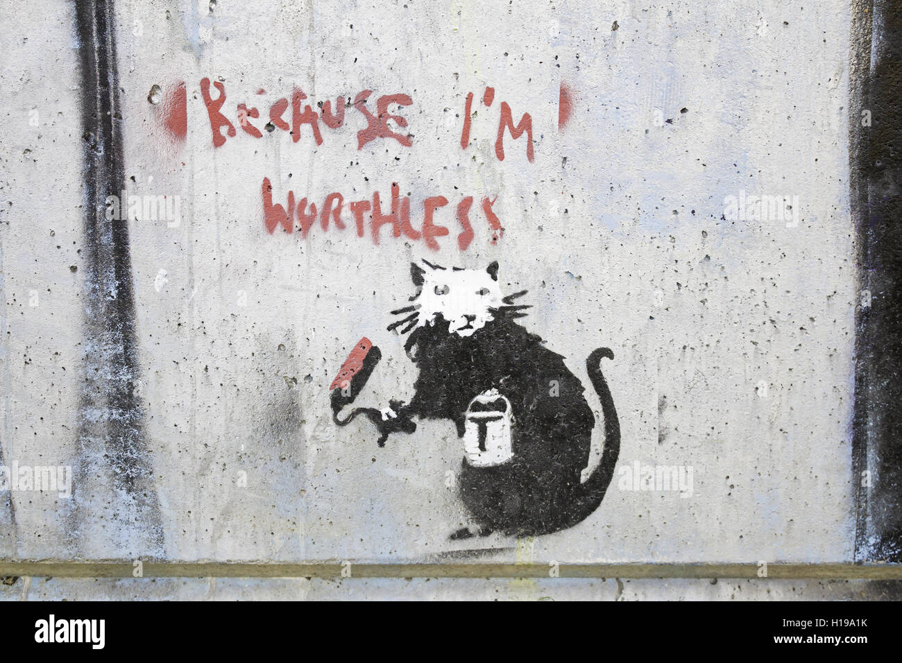 Ferret wall painting, graffiti and urban art Stock Photo Alamy