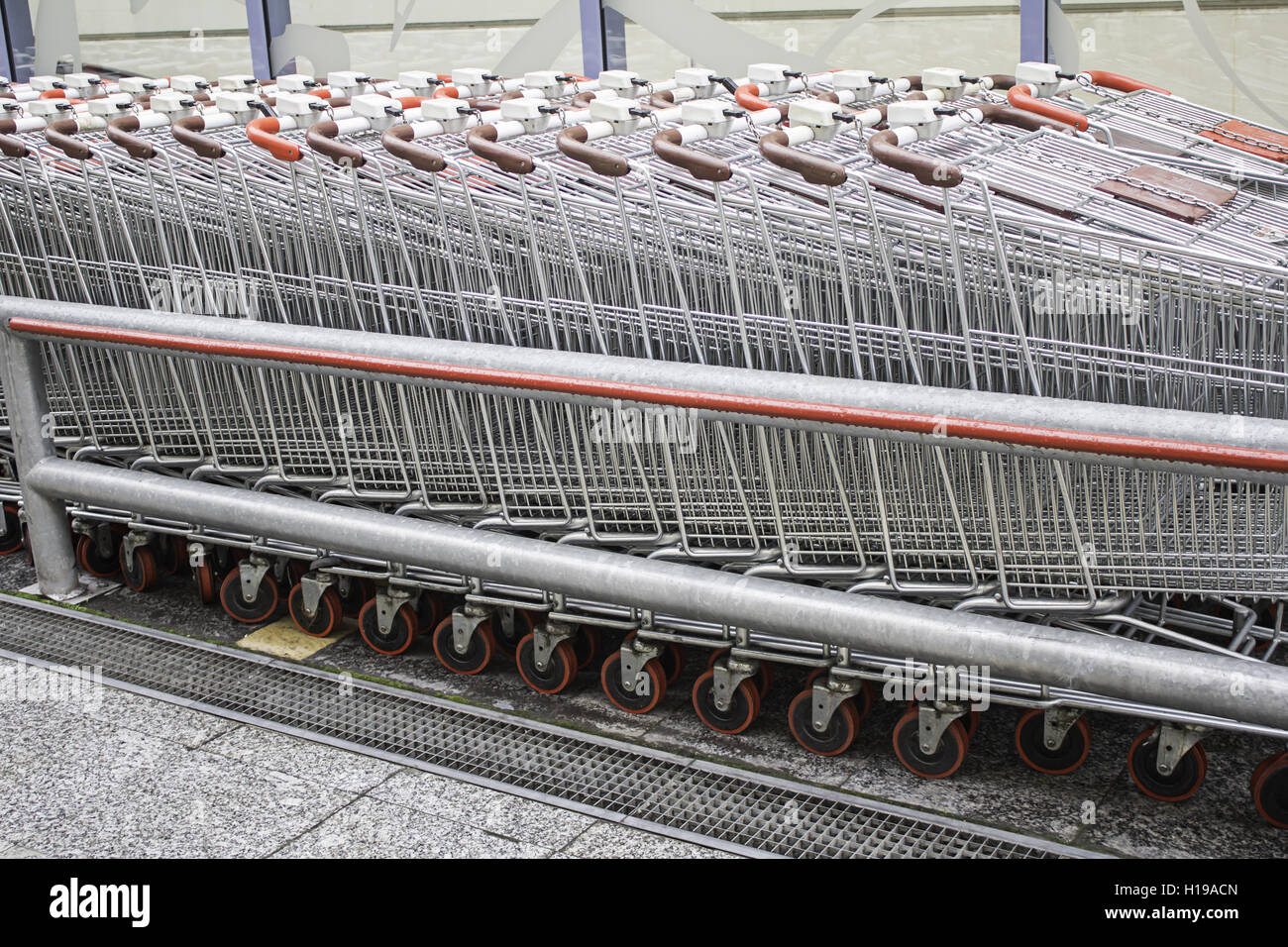 Shopping cart big wheels isolated hires stock photography and images