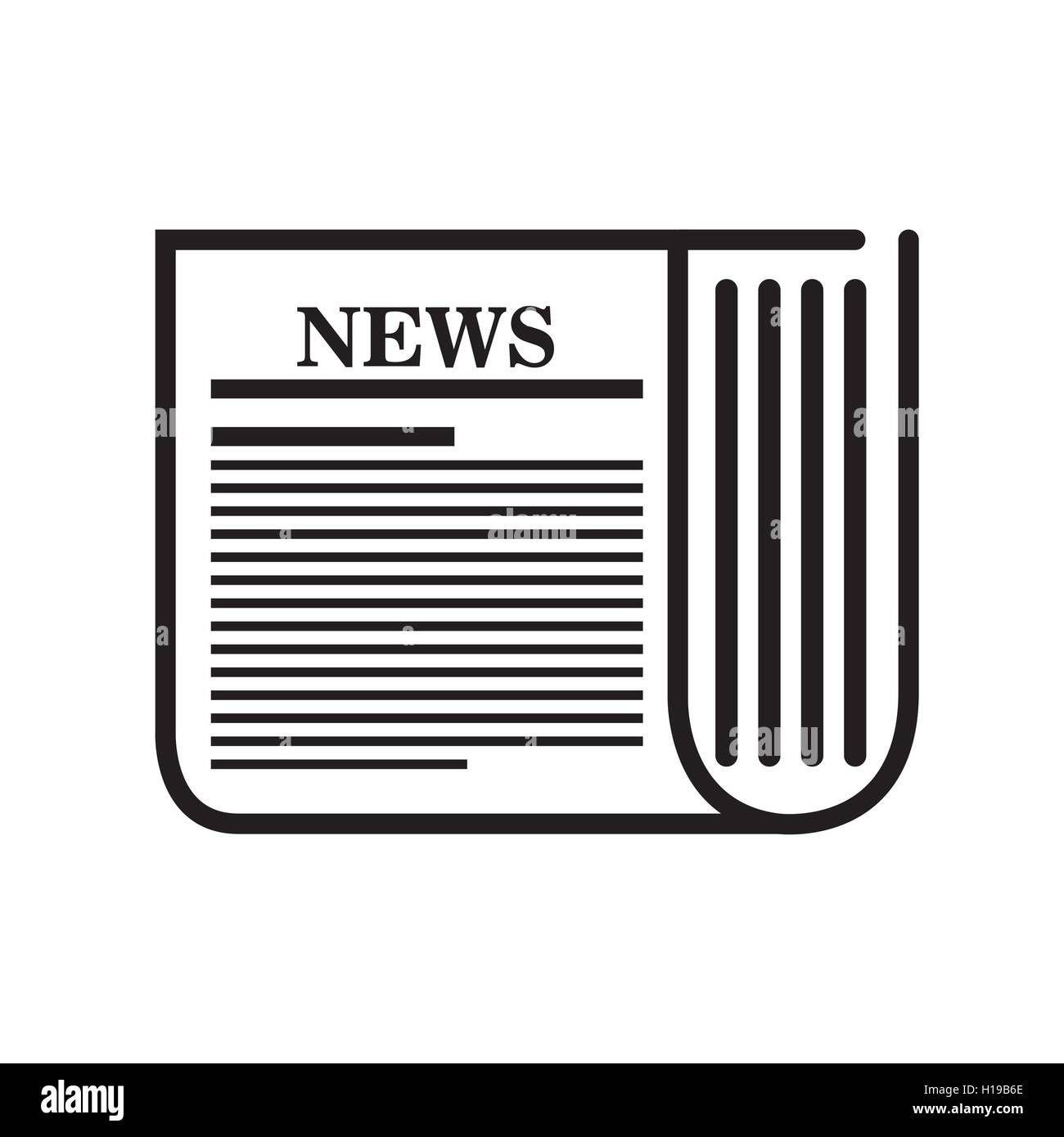 icon news paper white background graphic isolated Stock Vector Image ...