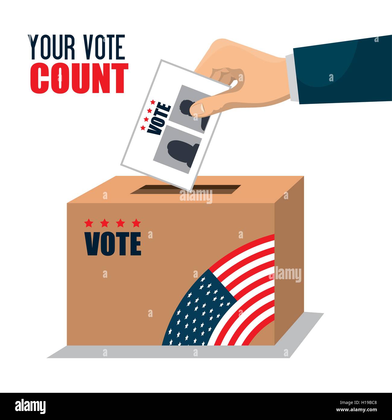 vote ballot voting box graphic Stock Vector