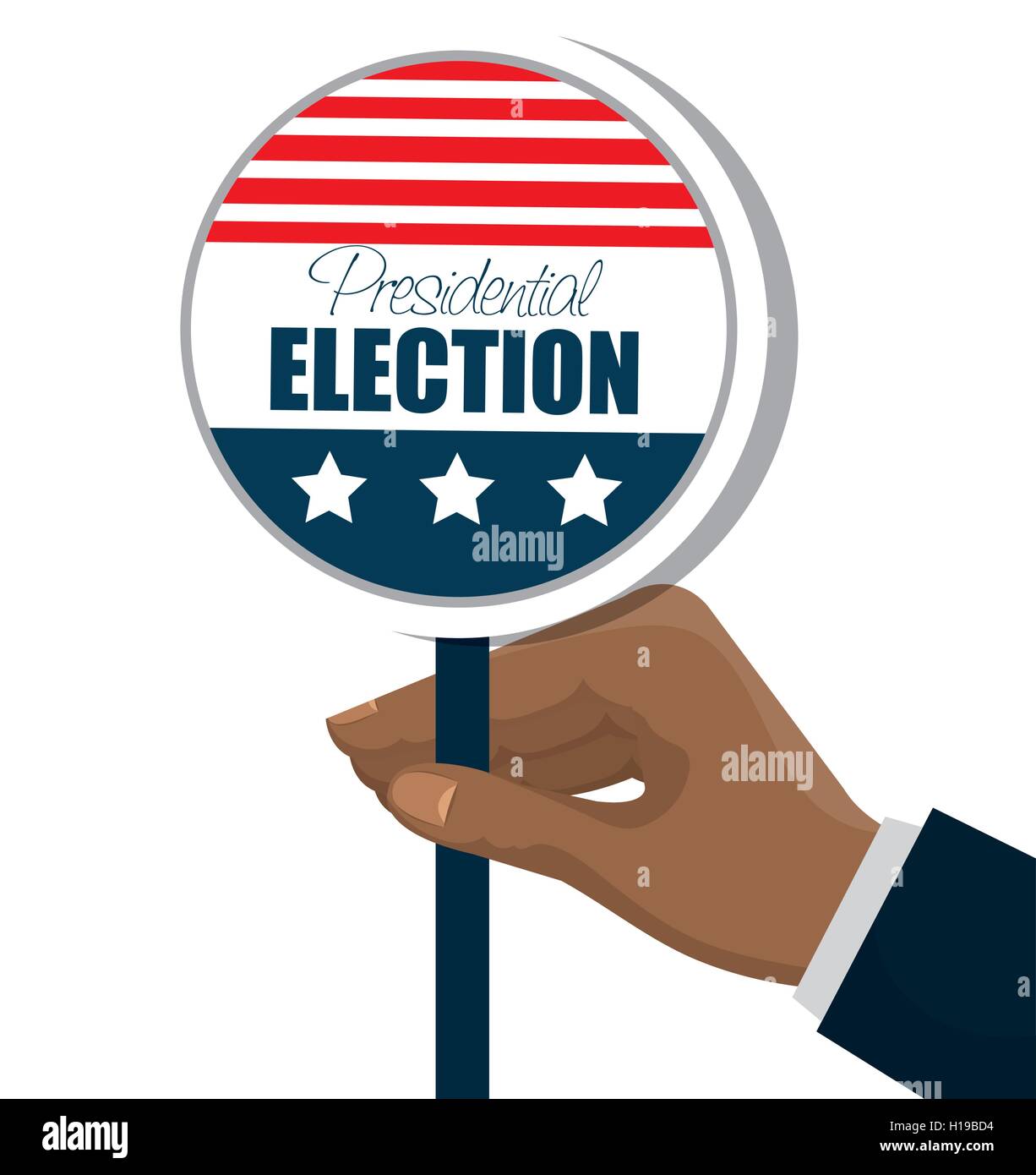 hand with button flag usa election graphic Stock Vector Image & Art - Alamy