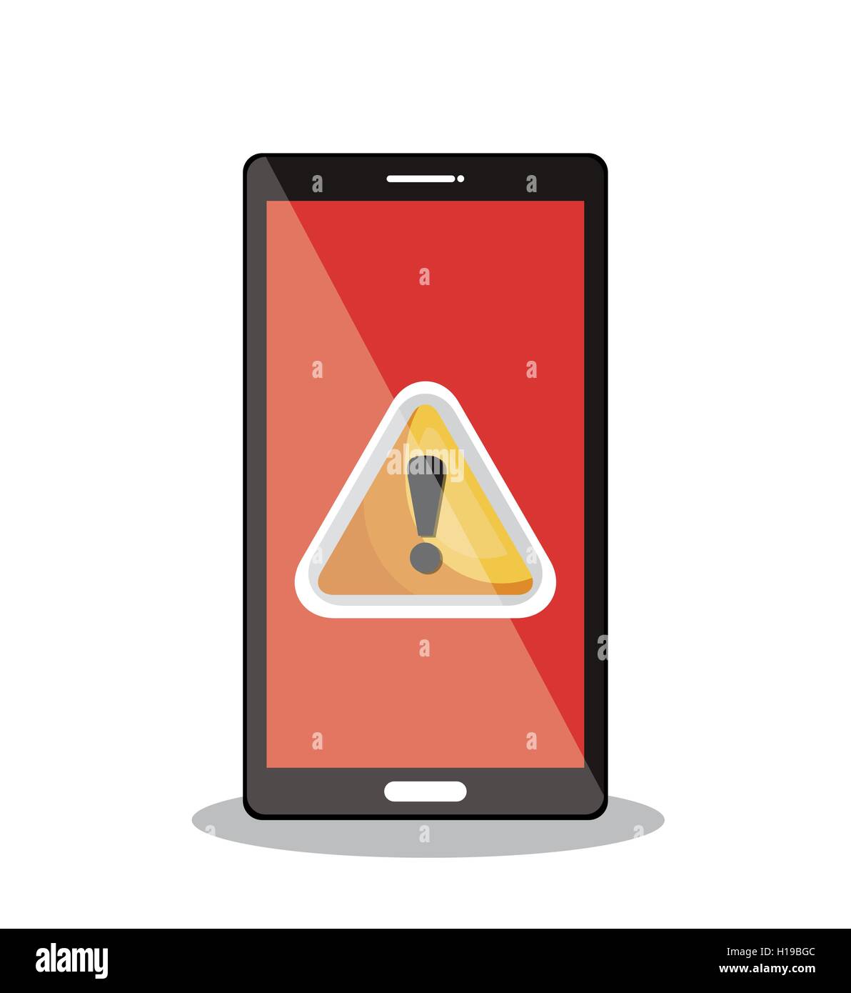 icon warning smartphone alert isolated graphic Stock Vector Image & Art ...