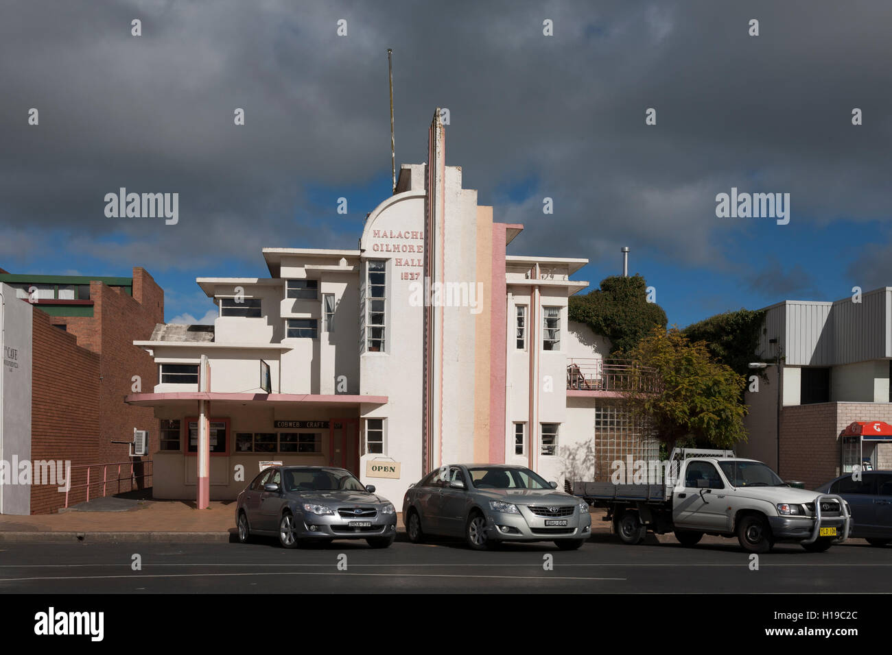 The Art Deco Malachi Gilmore Hall, built in 1937 Oberon New South Wales Australia Stock Photo