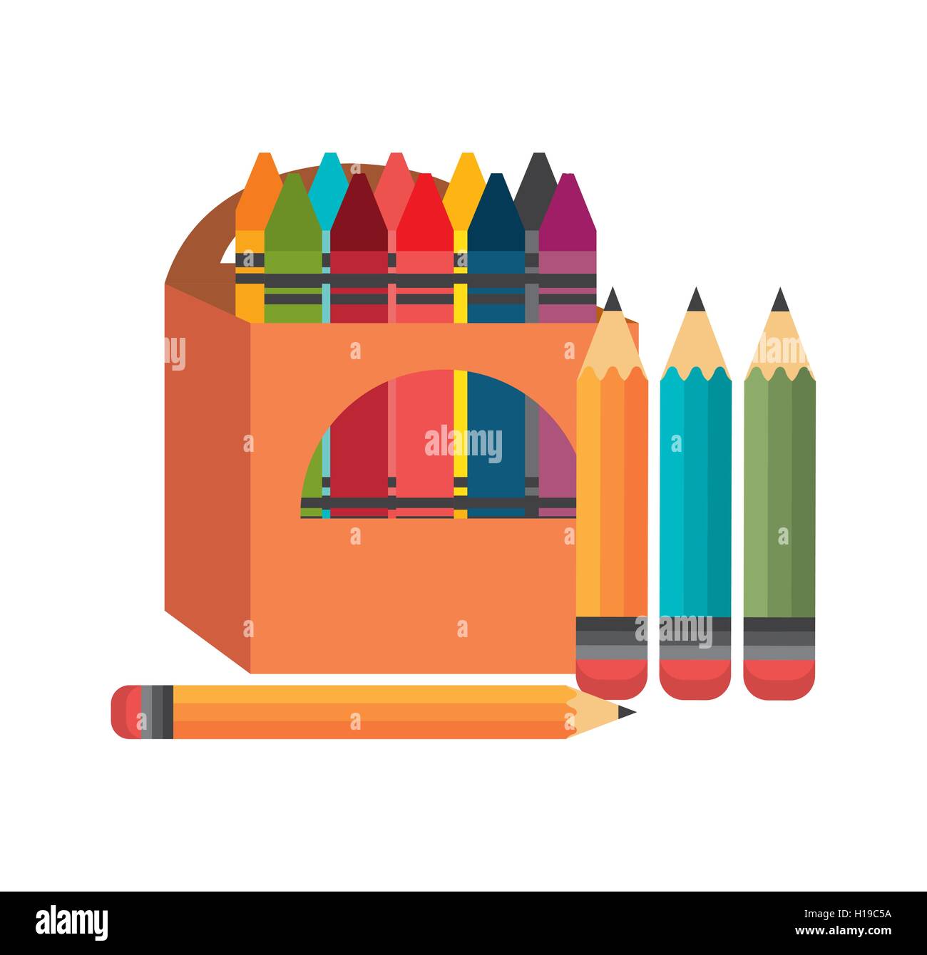 crayons box four pencil graphic Stock Vector Image & Art Alamy
