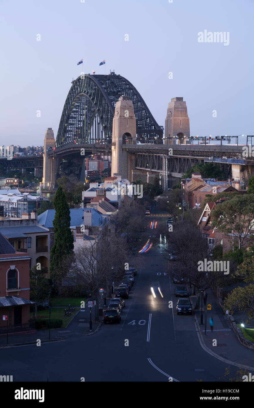 Sydney Harbour Bridge from Observatory Hill Sydney Australia Stock Photo