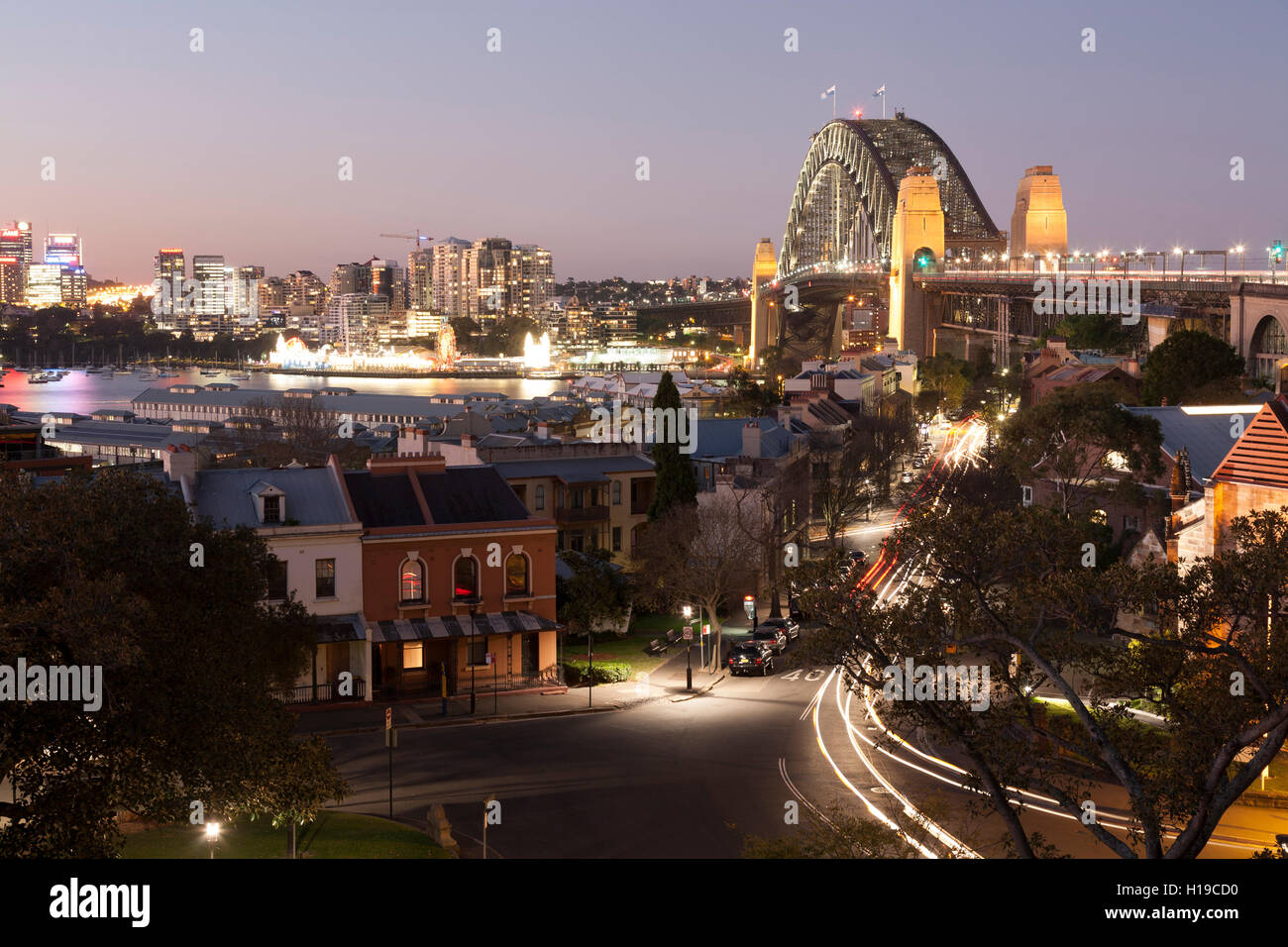 Sydney Harbour Bridge from Observatory Hill Sydney Australia Stock Photo