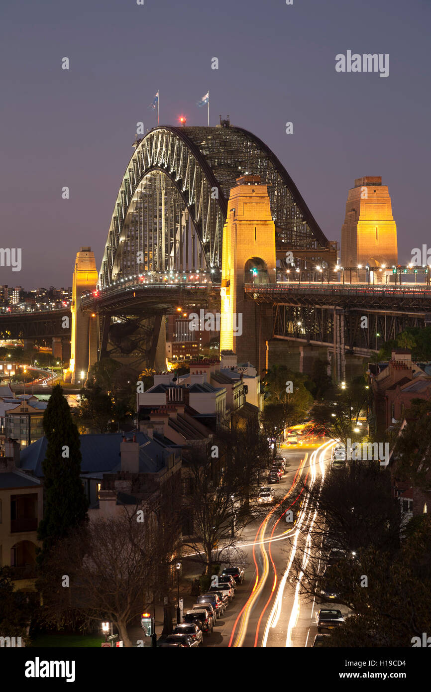 Sydney Harbour Bridge from Observatory Hill Sydney Australia Stock Photo