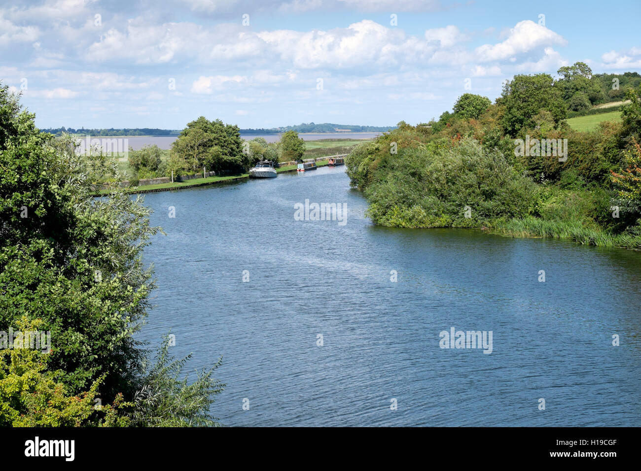 The Gloucester and Sharpness canal near Sharpness. Stock Photo