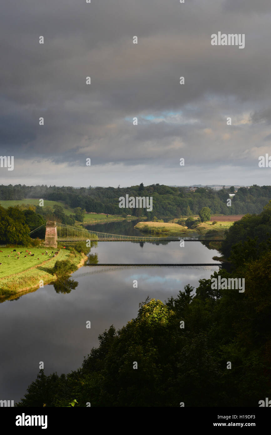 The Union Chain Bridge viewed from the English side Stock Photo Alamy