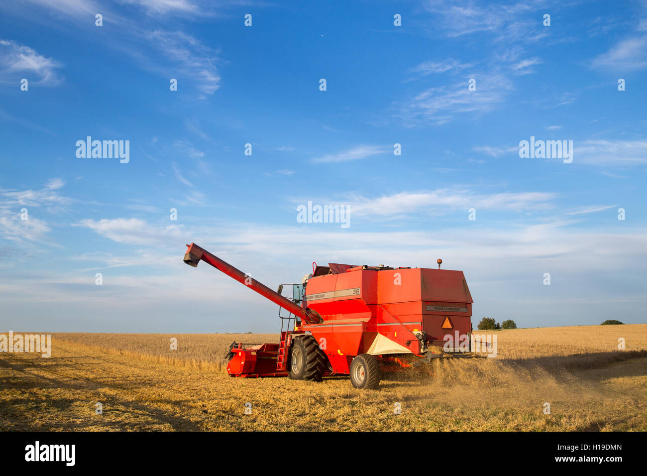 Combine harvester at work Stock Photo