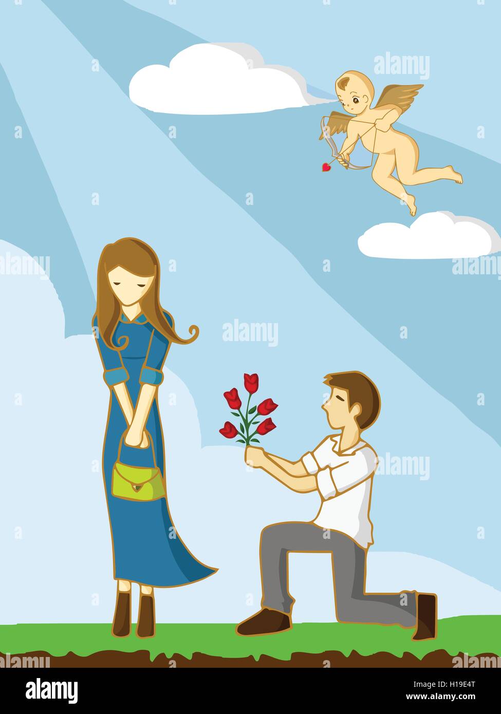 Valentine's day cartoon Stock Vector Image & Art - Alamy