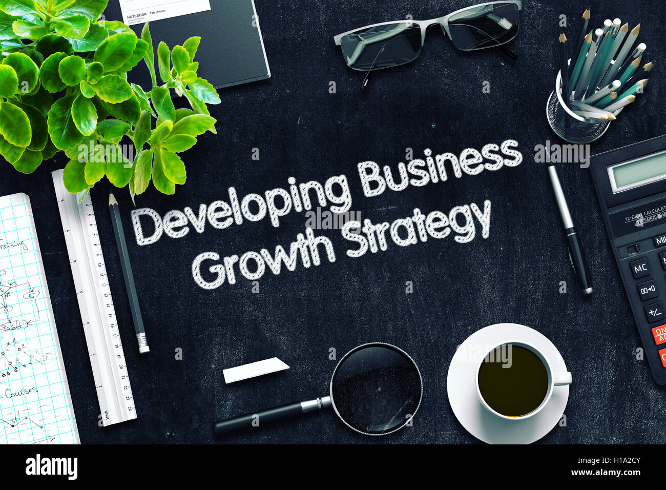 Developing Business Growth Strategy Concept. 3D render Stock Photo - Alamy