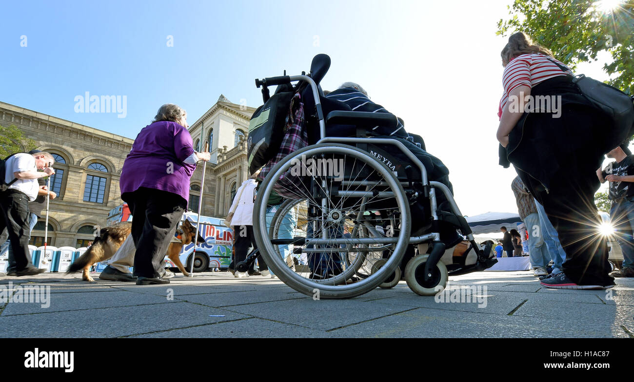 Germany Disability Hannover, Germany. 22nd Sep, 2016. Disabled people come together on the ...