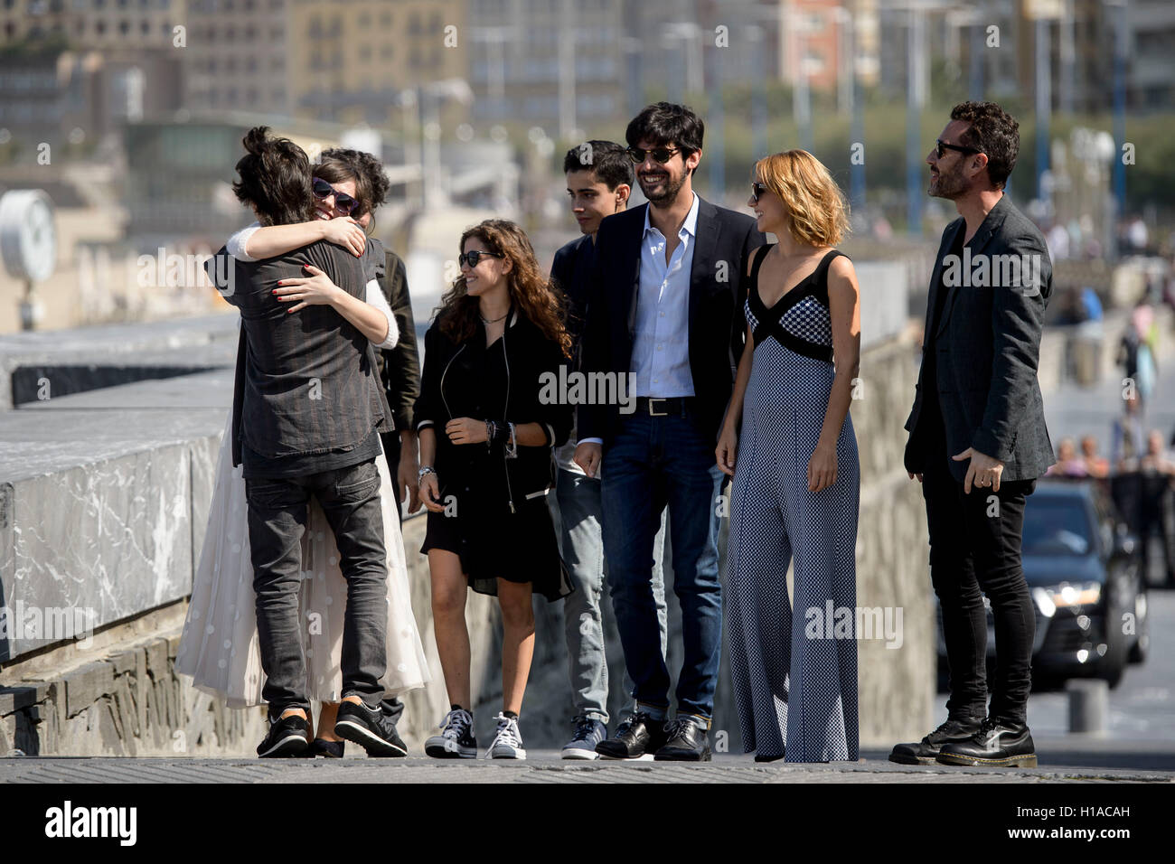 San Sebastian, Spain. 22nd September, 2016. Jonas Trueba, Itsaso Arana,  Francisco Carril, Aura Garrido, Candela Recio, Pablo Hoyos, Javier Lafuente  and Rafael Berrio at photocall of La Reconquista during the 64th San