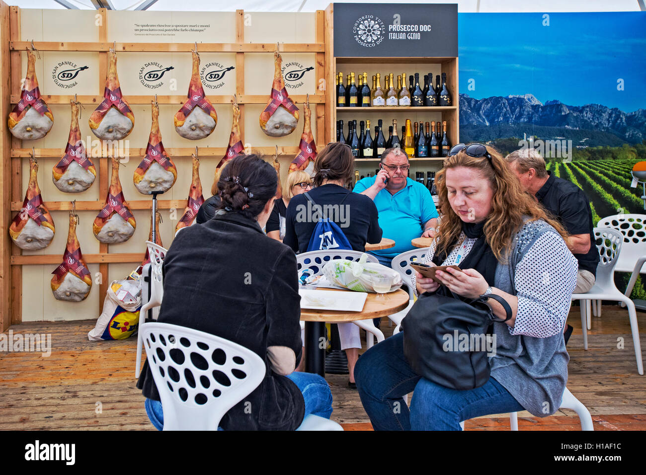 Italy Piedmont Turin - 'Mother Earth - 2016 Salone del Gusto' - The theme of this year's edition is LOVING THE EARTH- Friuli  Stand San Daniele Ham © Realy Easy Star/Alamy Live News Stock Photo