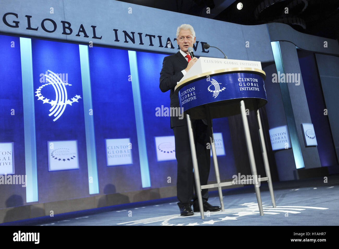 New York City. 21st Sep, 2016. Bill Clinton speaks during the 2016 ...