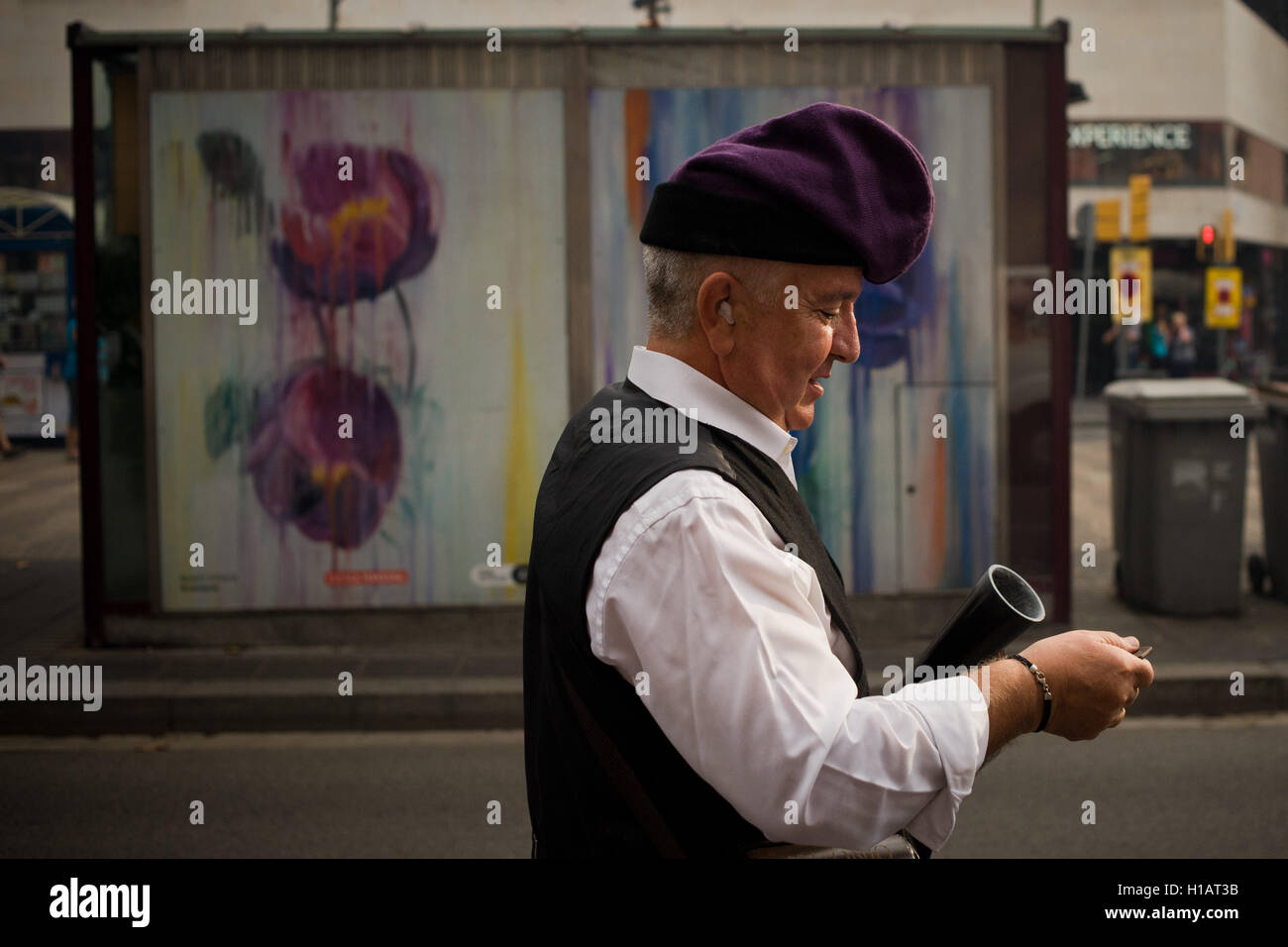 Barcelona, Catalonia, Spain. 24th Sep, 2016. A trabucaire through the streets of Barcelona early in the morning on the occasion of the celebrations of the Merce Festival (Festes de la Merce). The Galejada Trabucaire marks the beginning of the day of the patron saint of Barcelona, La Merce. Men and women dressed as ancient Catalan bandits take to the streets of the old part of Barcelona and cause a loud noise with his blunderbusses full of gunpowder. © Jordi Boixareu/ZUMA Wire/Alamy Live News Stock Photo