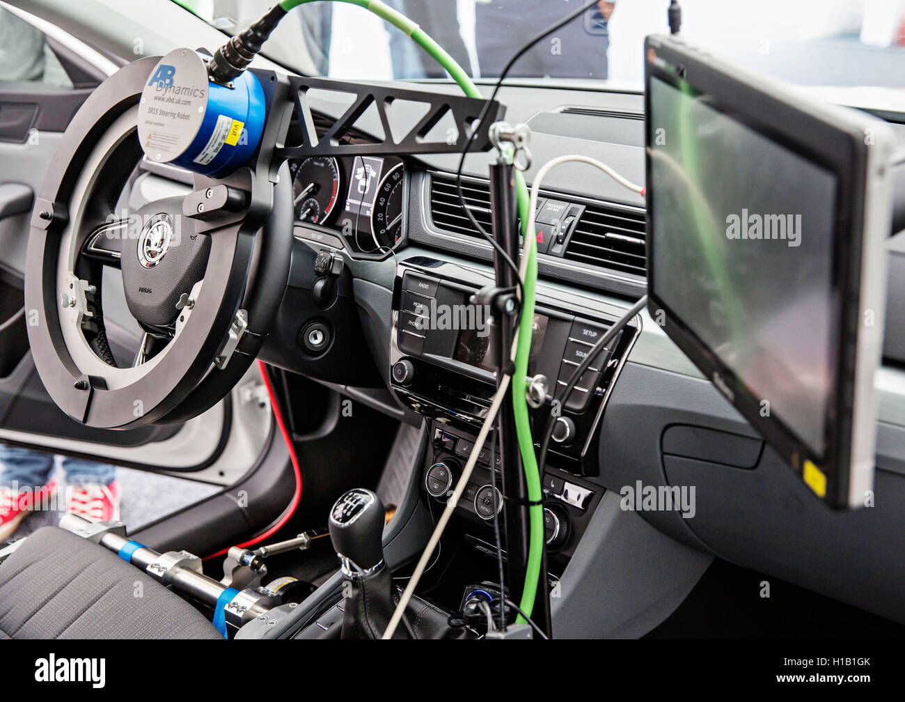Skoda Superb III breakers systems testing robot Stock Photo Alamy