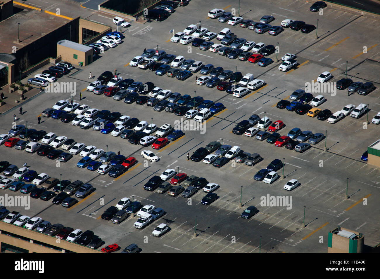 Aerial photograph of the parking lot on top of the Sandton City